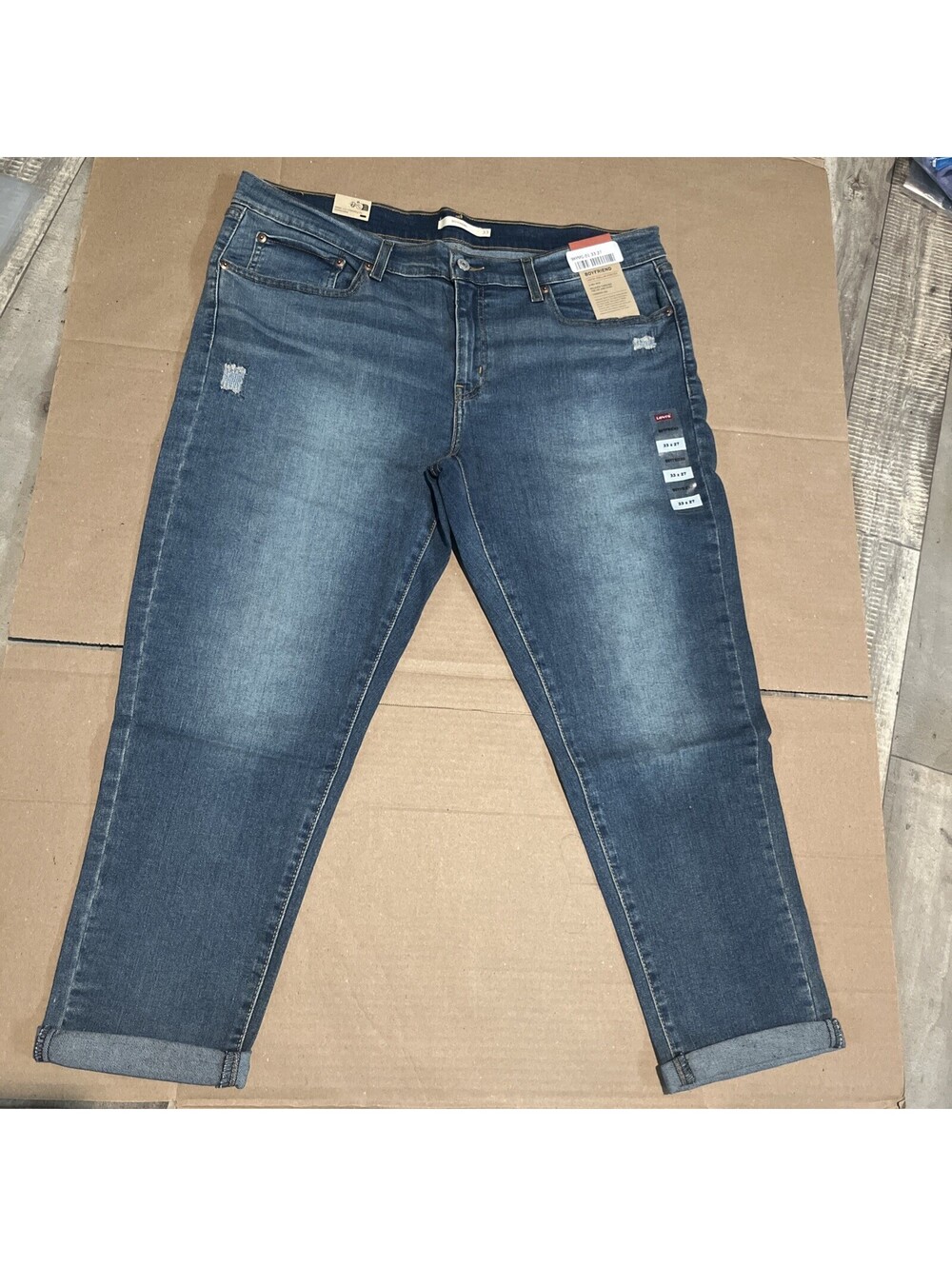 New! Levi's Boyfriend Jeans Stellar Stretch Mid-Rise 33x27 Women’s $65 MSRP